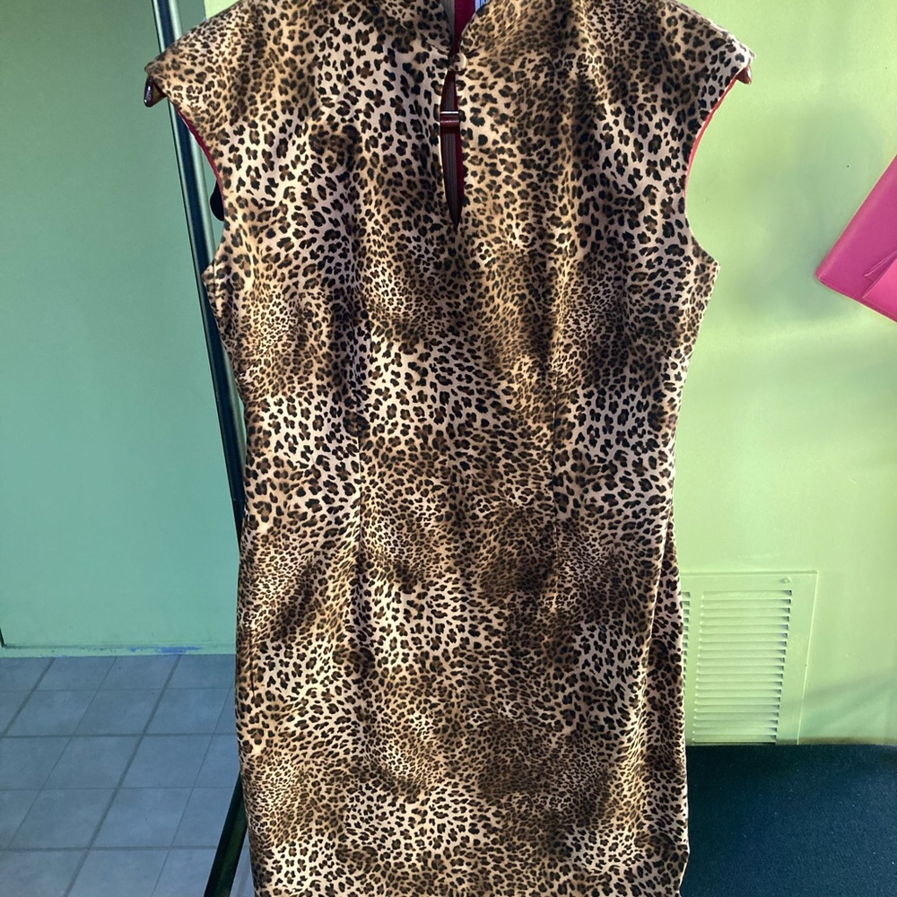 Cheetah print dress, size 8, preowned condition (classic dress)